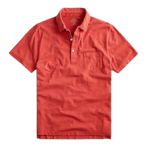 J. Crew [XXL] Garment Dyed Slub Cotton Pocket Polo Shirt in color Fresh peach - Picture 1 of 1